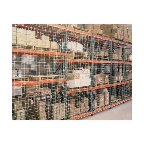 Pallet Rack Netting One Bay, 99inW x 48inH, 1-3/4in Sq. Mesh, 1250 lb Rating